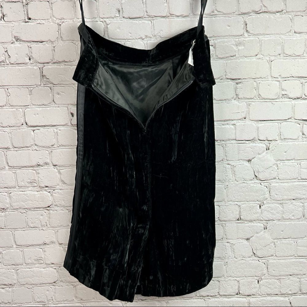 Vintage 80s Morgan TaylorCrushed Velvet Tuxedo Striped Pencil Skirt - Picture 8 of 10